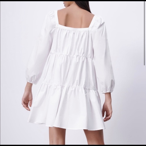NWT! Zara white Poplin Dress - Picture 2 of 2